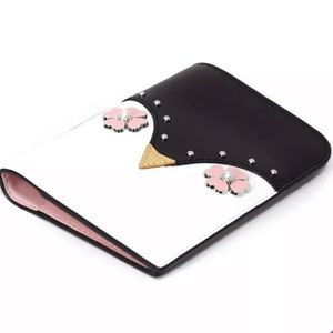 Kate Spade Frosty Penguin Leather Travel Passport Holder, Multi